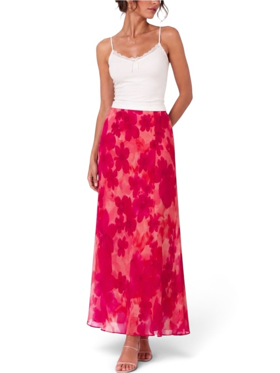 Plaza South Dresses & Skirts - Vintage Y2K Whimsical Floral Sheer Overlay Maxi Slip Skirt Fairy Garden Party M